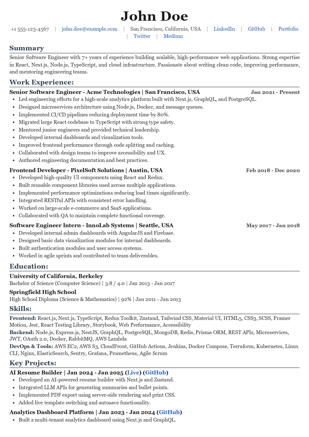 Premium (Centered) template preview